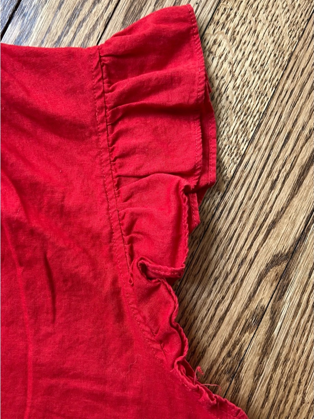H&M Red Ruffle Sleeve Blouse - Picture 5 of 5